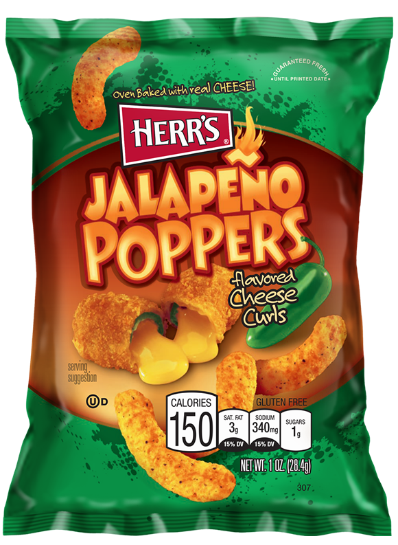 Herr's Jalapeno Cheese Curls Doos - 12 x 199 Gram