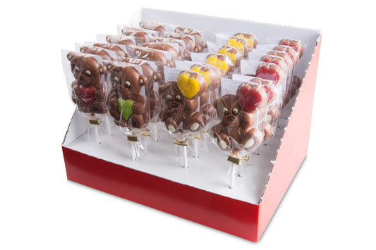 Lollipop Chocolade Beertje Met Hart - 1 Stuk
