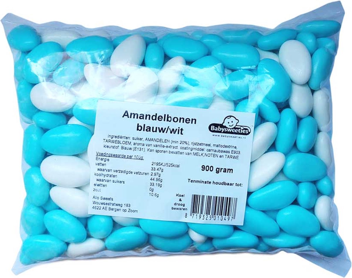 Blauw Witte Amandelbonen 900 Gram