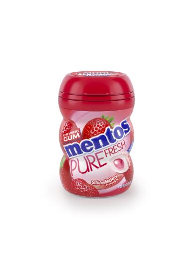 Mentos Gum Mini Pot Pure Strawberry 10 Stuks verpakking