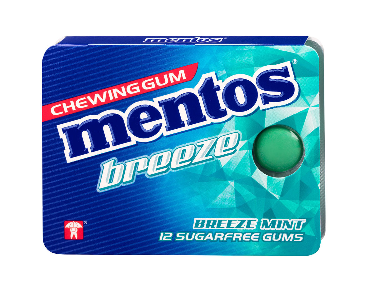 Mentos Kauwgom Breeze Mint Blister Doos - 12 Stuks