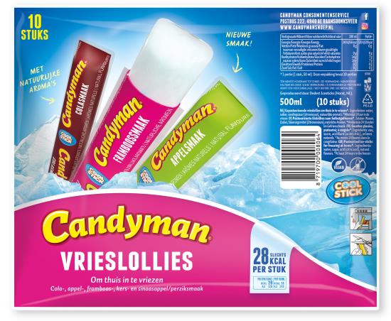 Candyman Coolsticks Vrieslollies 10 Stuks