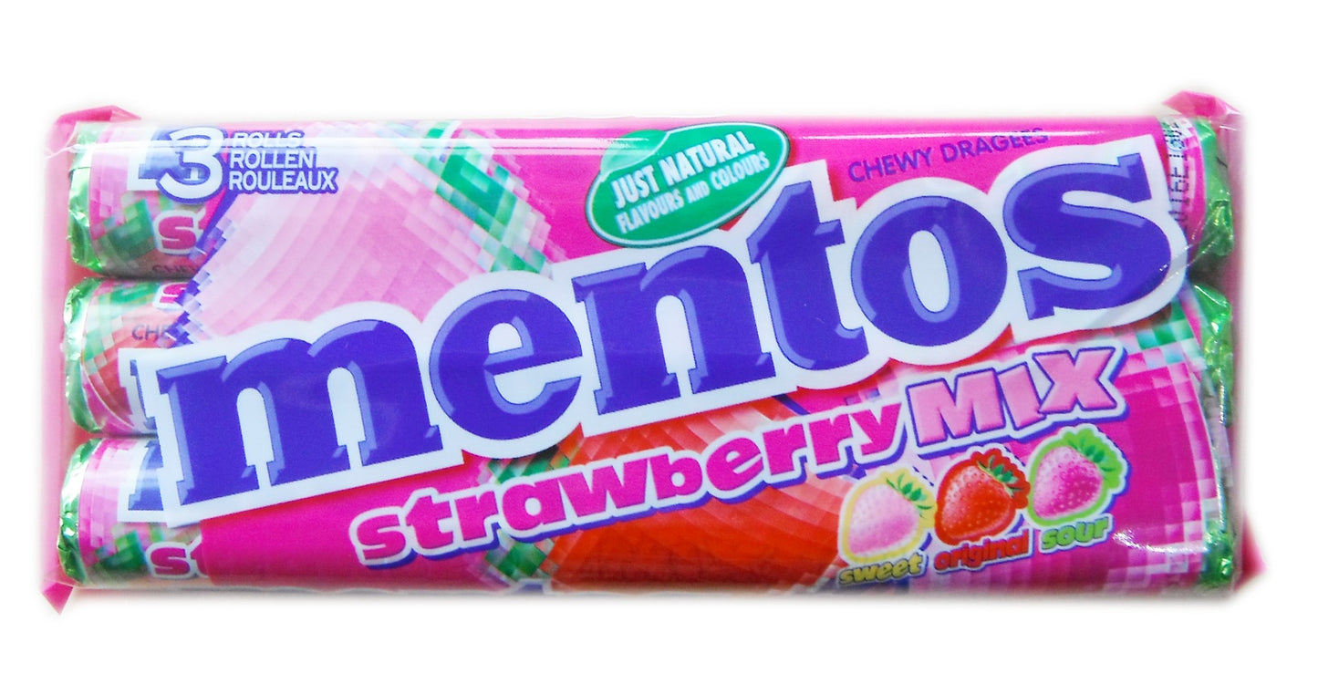 Mentos 3-Pack Aardbei