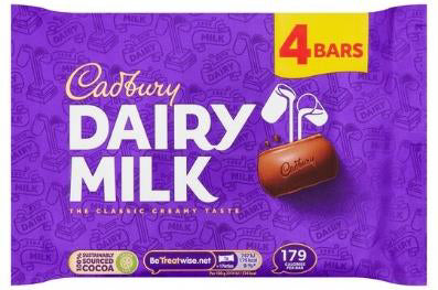 Cadbury Milk 4-Pack 108,5 Gram