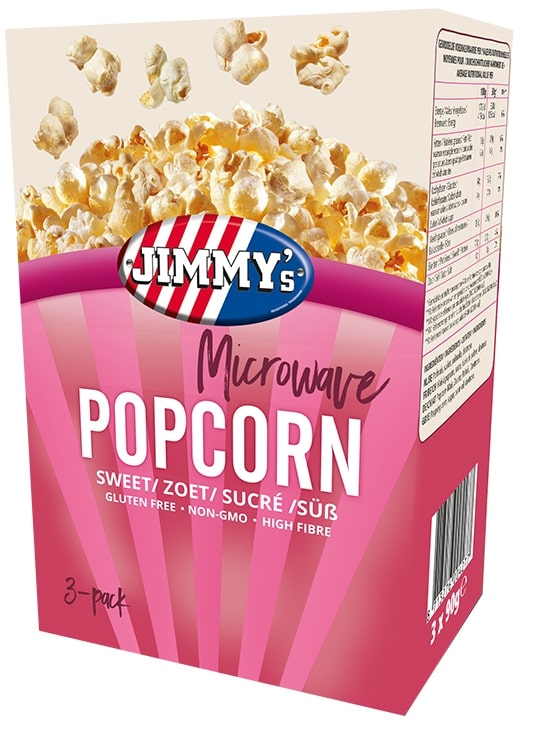 Jimmy's Magnetron Popcorn Zoet Doos 12 x - 3 x 90 Gram