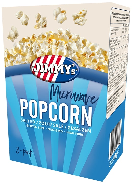 Jimmy's Magnetron Popcorn Zout Doos - 12 x 3 x 90 Gram
