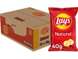 Lays Naturel Chips Doos - 20 x 40 Gram