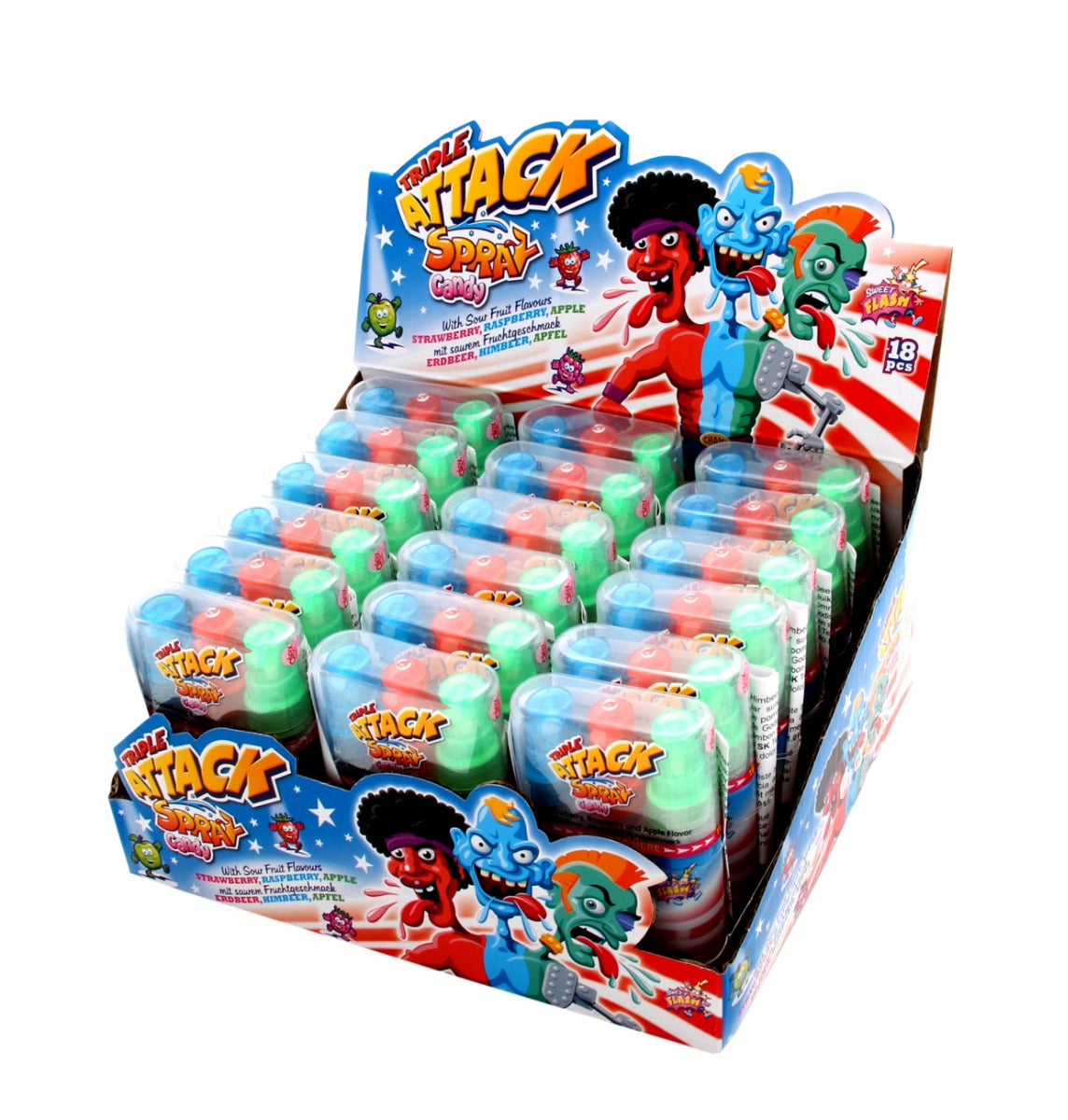 Triple Attack Candy Spray - 18 Stuks