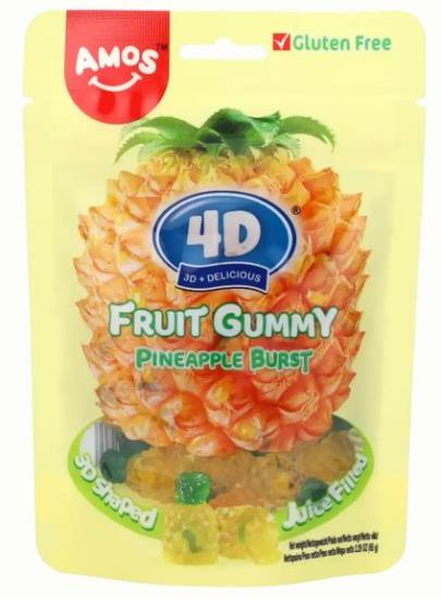 Amos Juicy Burst Pineapple 65 Gram