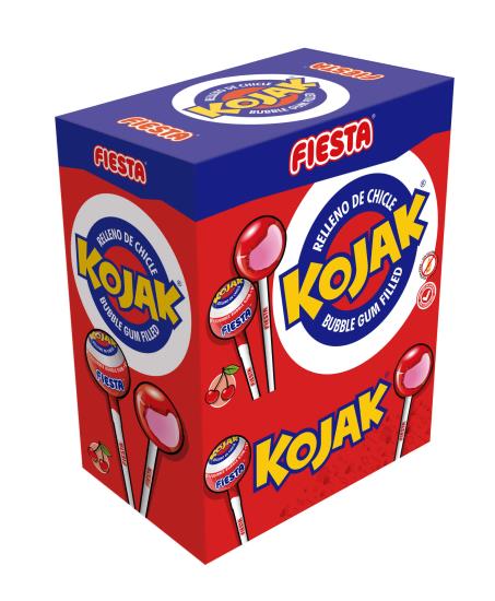 Kojak Bubbleknots Cherry Lolly - 100 stuks