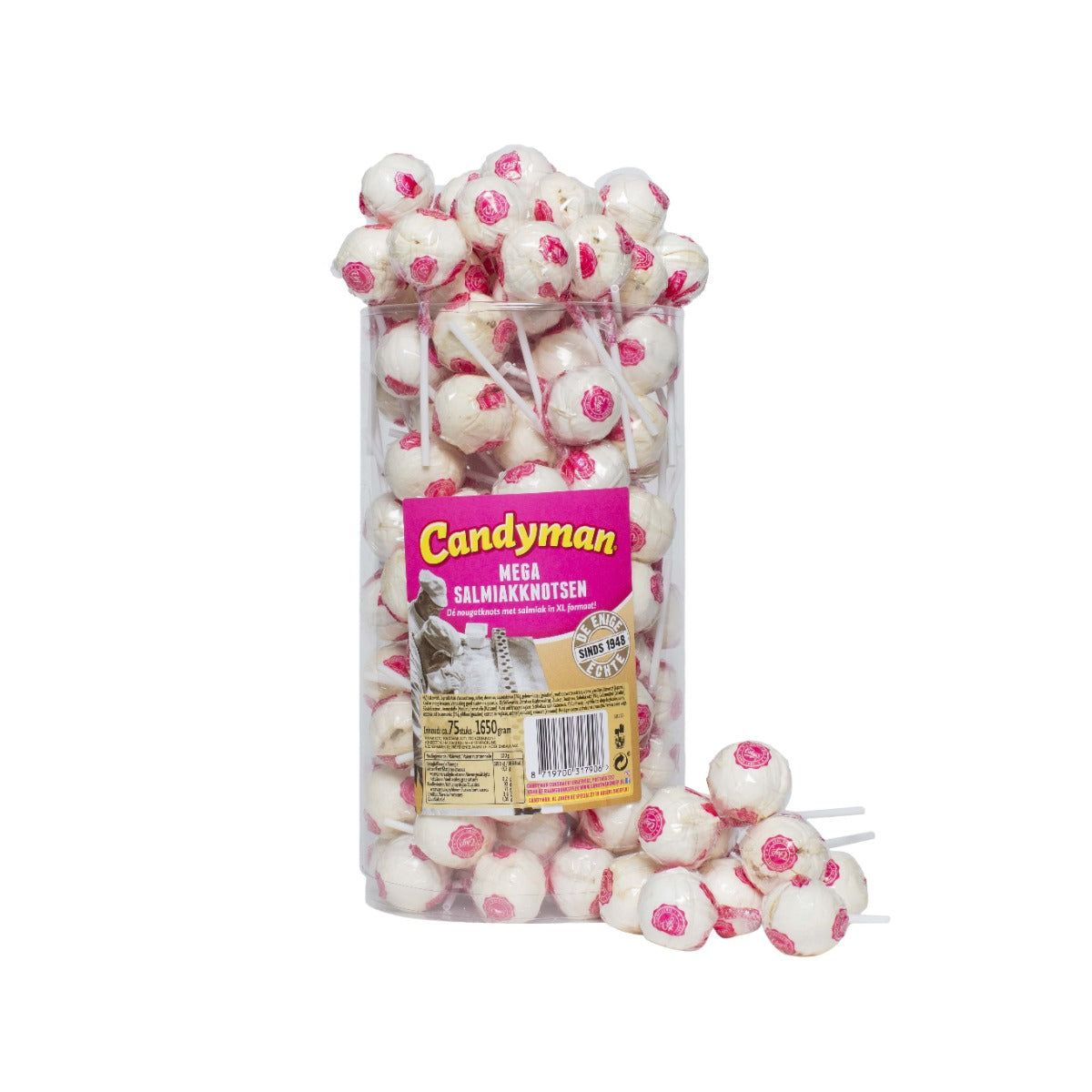Candyman Lolly's Mega Wit 75 Stuks