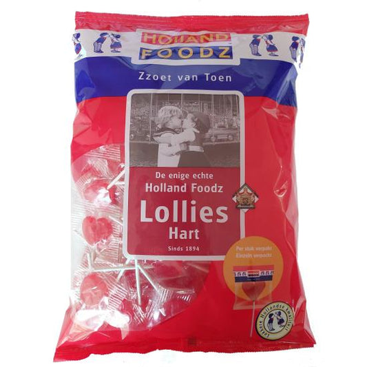 Holland Foodz Hart Lolly Rood - 120 Stuks
