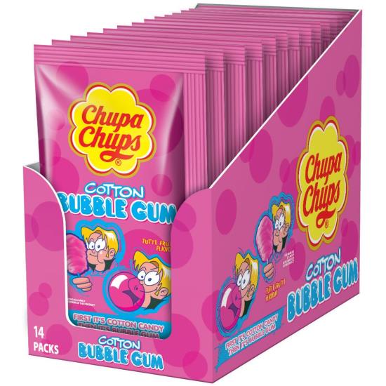 Chupa Chups Cotton Gum Tutti Frutti doos 14 stuks