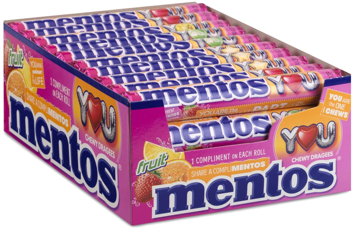 Mentos Rol Fruit Doos - 40 x 37,5 Gram