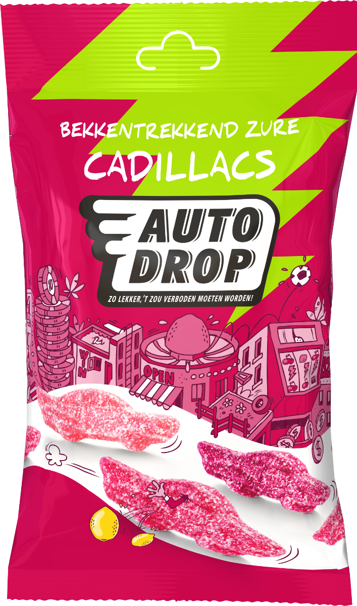 Autodrop Bekkentrekkend Zure Cadillacs Snackpack (85 gram)