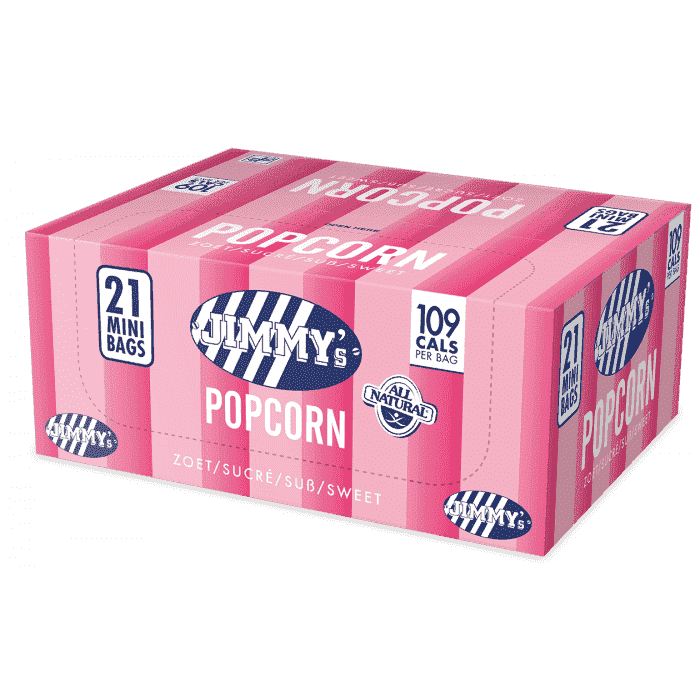 Jimmy's Popcorn Zoet Mini Zakjes 21 x 27 Gram