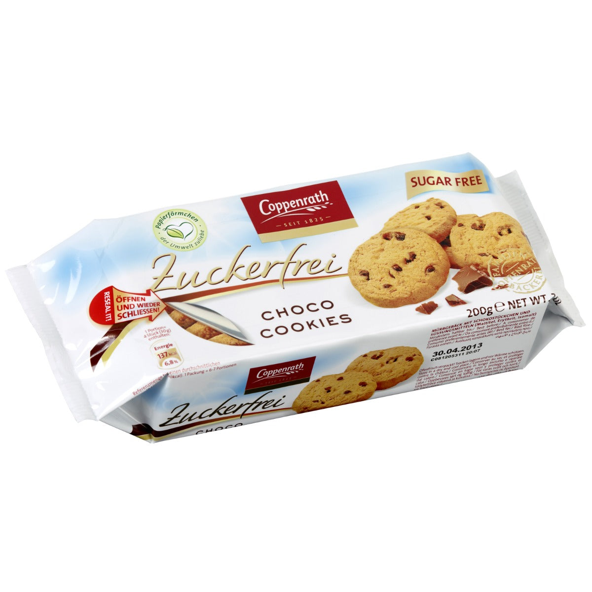 Suikervrij Koekjes Choco Cookies 200 Gram
