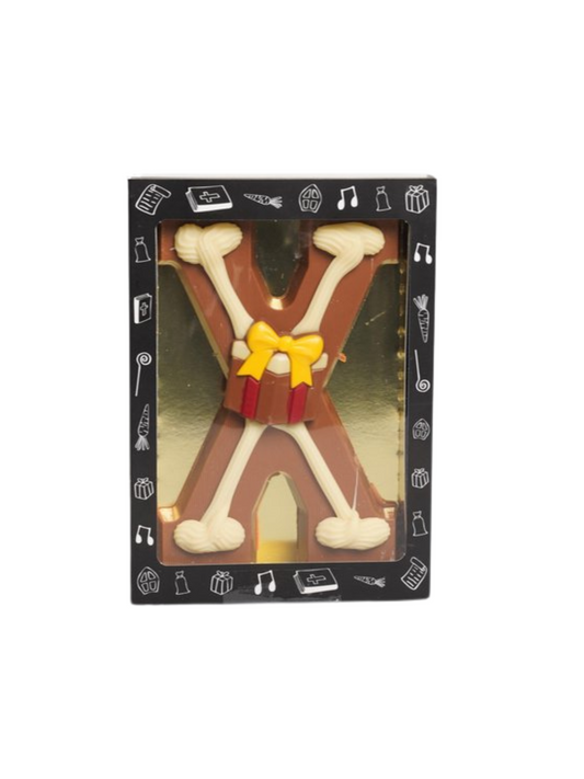 Luxe Gedecoreerde Melk Chocolade Letter X 240 Gram