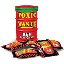 Toxic Waste Red Sour Candy Drum