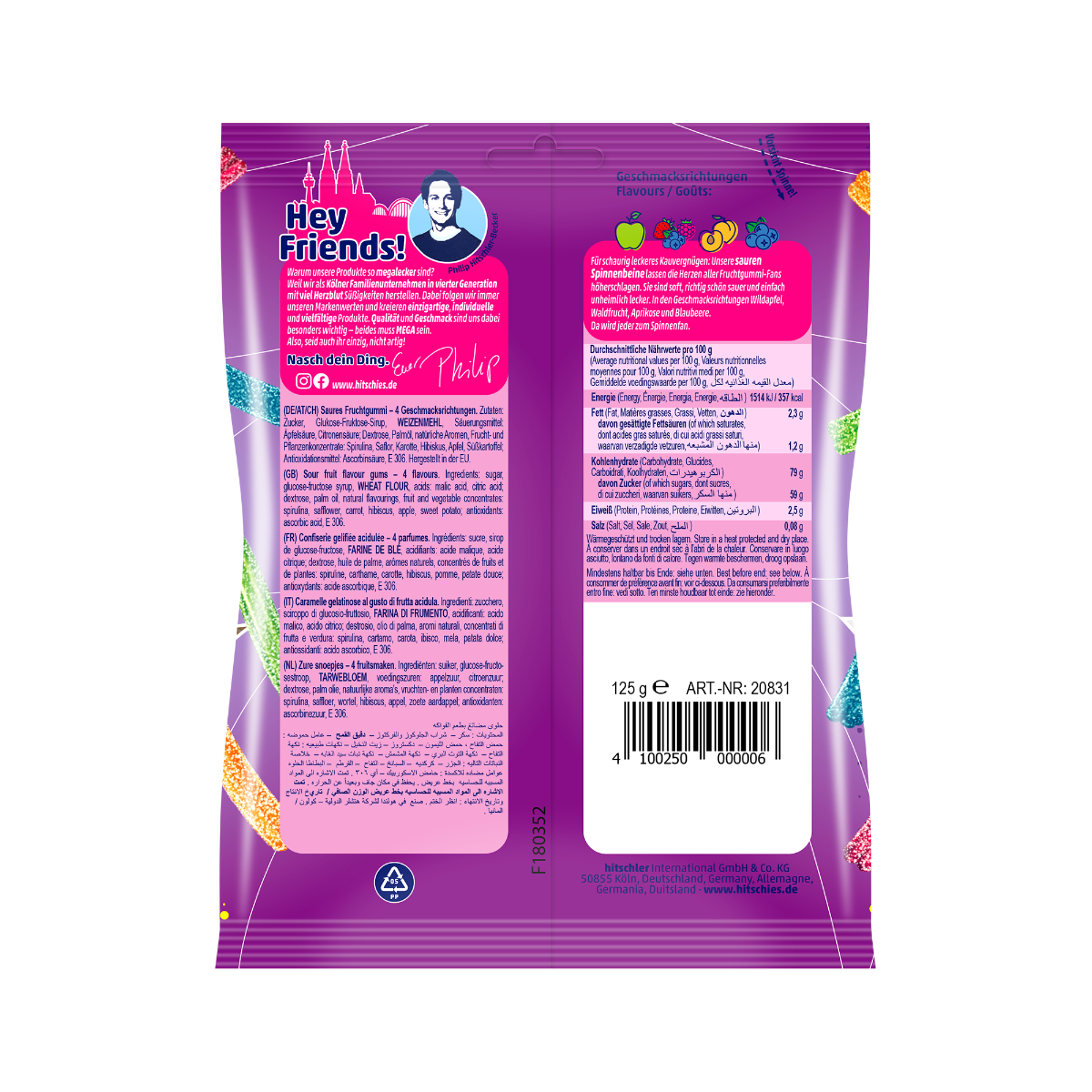 Hitschies Spinnen Benen Zuur 125 Gram
