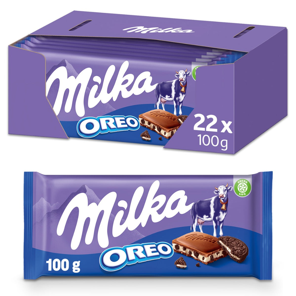 Milka Oreo Chocolade Reep Doos - 22 x 100 Gram