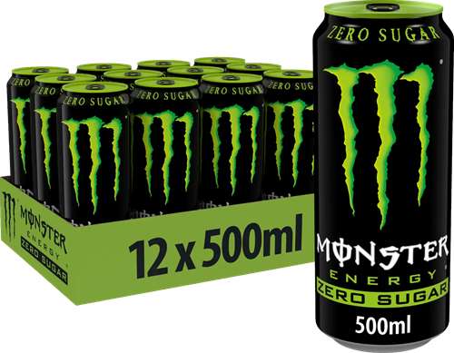 Monster Energy Groen Zero Sugar Tray 12 x 500ML