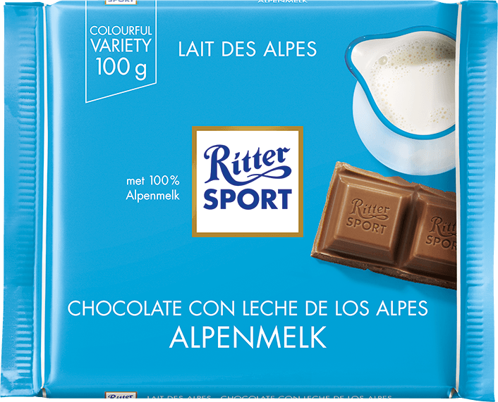 Ritter Sport Alpenmelk Chocolade Reep Doos - 12 x 100 Gram