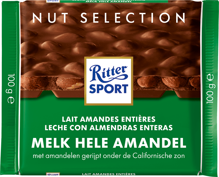 Ritter Sport Melk Hele Amandelen Doos - 11 x 100 Gram
