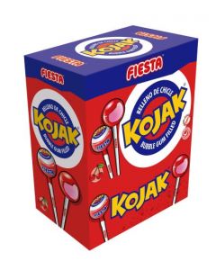 Kojak Bubbleknots Cherry Lolly - 100 stuks