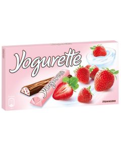 Yogurette Aardbei Chocolade Reep 100 Gram