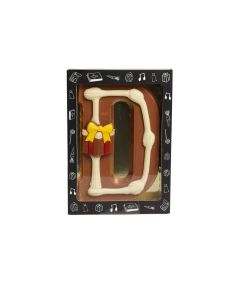 Luxe Gedecoreerde Melk Chocolade Letter D 240 Gram