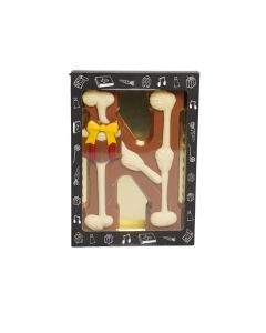 Luxe Gedecoreerde Melk Chocolade Letter N 240 Gram