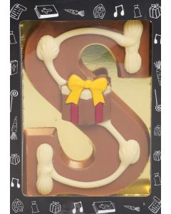  Luxe Gedecoreerde Melk Chocolade Letter S - 240 Gram