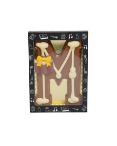 Luxe Gedecoreerde Melk Chocolade Letter M 240 Gram