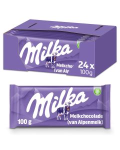 Milka Alpenmelk Chocolade Reep 24 x 100 Gram