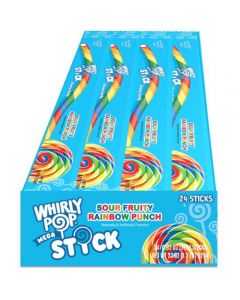Mega Stick Whirly Pop Sour Fruity Rainbow Punch - 1 Stuk