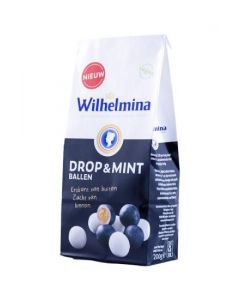 Wilhelmina Chewy Dropmint Ballen 200 Gram