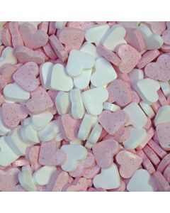 Dextrose Vruchtenhartjes Roze Wit 1 Kilo