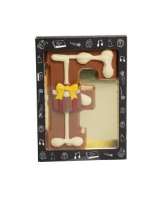 Luxe Gedecoreerde Melk Chocolade Letter F 240 Gram