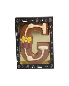 Luxe Gedecoreerde Melk Chocolade Letter G 240 Gram
