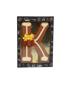 Luxe Gedecoreerde Melk Chocolade Letter K 240 Gram