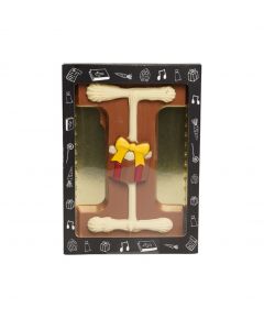 Luxe Gedecoreerde Melk Chocolade Letter I 240 Gram