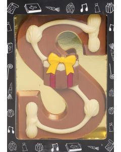  Luxe Gedecoreerde Melk Chocolade Letter S - 240 Gram