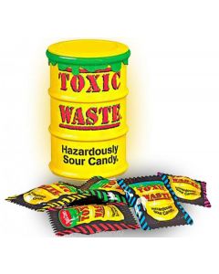 Toxic Waste Yellow Sour Candy Drum