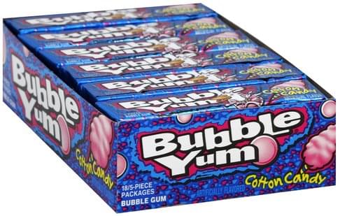Bubble Yum Cotton Candy Doos -18 x 40 Gram
