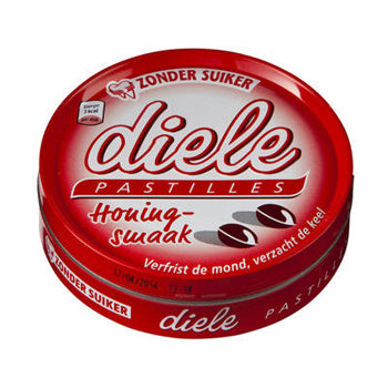 Diele Suikervrij Honing Pastilles Doos - 10 x 75 Gram
