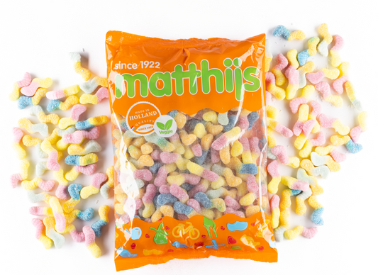 Matthijs Veggie Zure Neon Wormen 1 Kilo