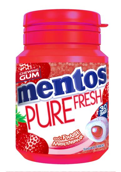 Mentos Bottle PF Aardbeien 60 Gram Verpakking