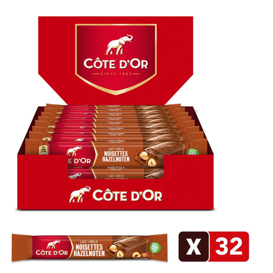Cote D'Or Melkchocolade Reep Hele Noot 32 X 45 Gram