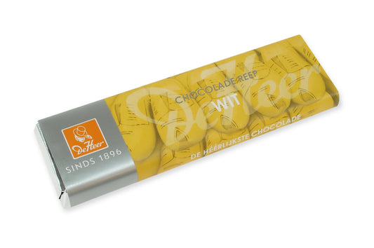 De Heer Chocolade Reep Wit 75 Gram
